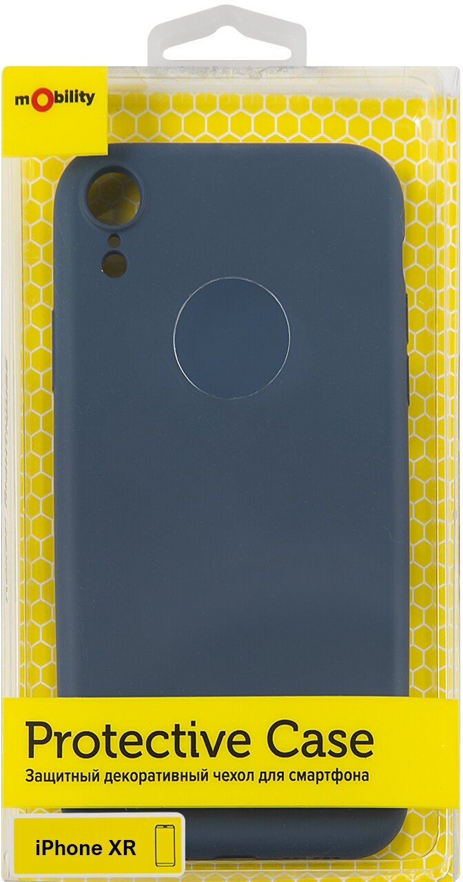 Чехол mObility софт тач для iPhone XR (синий) УТ000020644 - фото №3