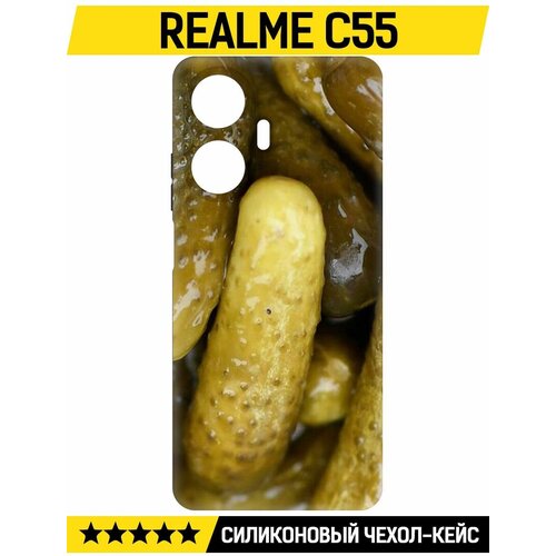 Чехол-накладка Krutoff Soft Case Огурчики для Realme C55 черный чехол накладка krutoff soft case z для realme c55 черный