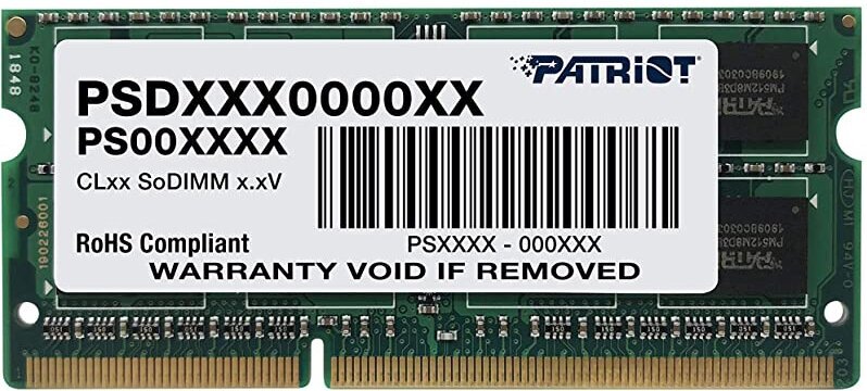 Оперативная память 4Gb DDR-III 1600Mhz Patriot SO-DIMM (PSD34G1600L2S)