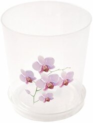 Горшок для орхидей с поддоном 1,2л d12,5см h15см "Декор", цвет прозрачный 586979