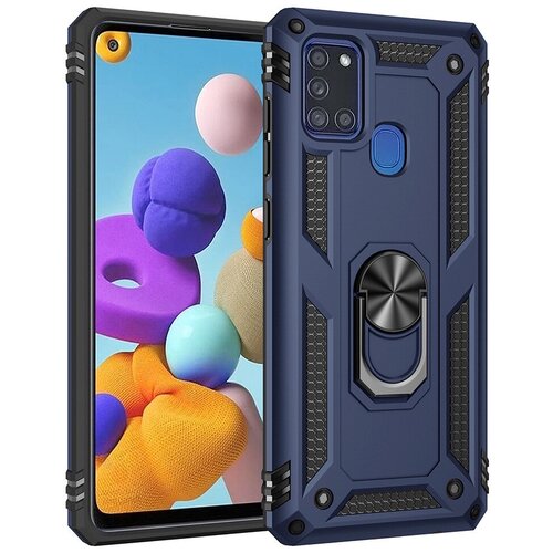 фото Чехол-бампер mypads для samsung galaxy a21s sm-a217f (2020) противоударный усиленный ударопрочный синий