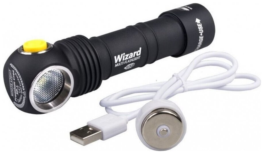 Налобный фонарь ARMYTEK WIZARD WR MAGNET USB+18650, 1300лм, холодный диод арт. F06301C