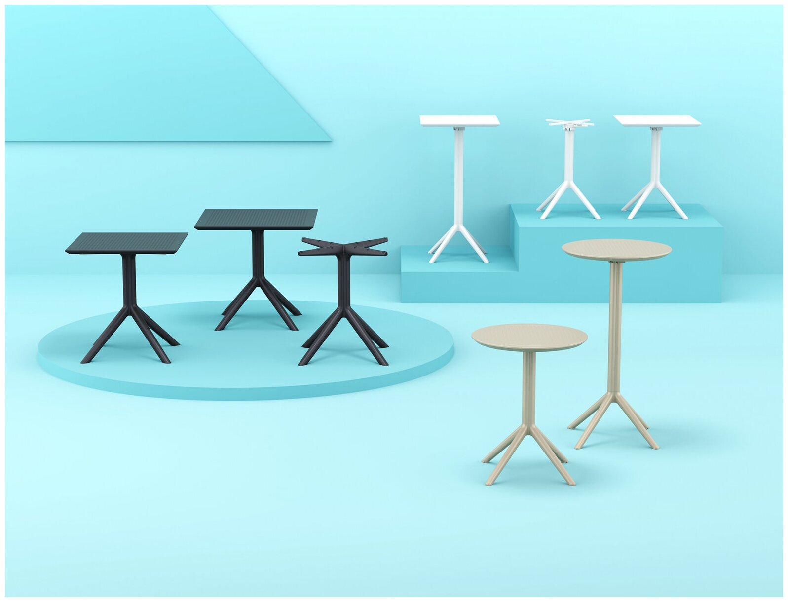 Барный стол Sky Folding Bar Table 60, Siesta Contract, складной, белый - фотография № 8