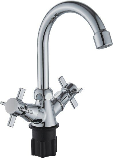 фото Смеситель на раковину Эверест B10-354 двуручковый, хром, крепление гайка