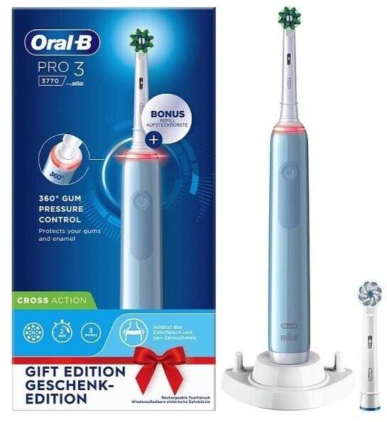 Электрическая зубная щетка Oral-B Pro 3 3770 Blue