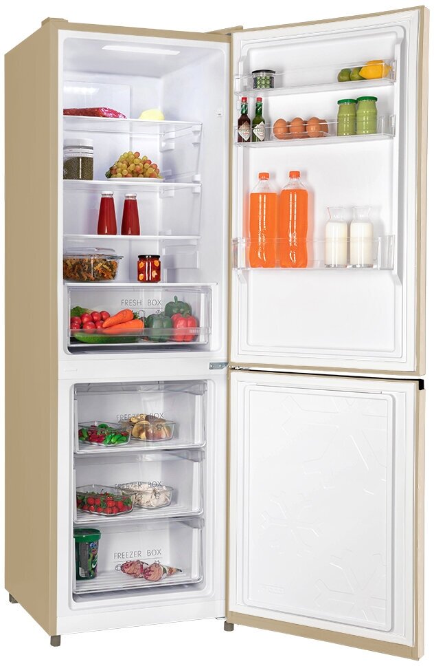 Холодильник NORDFROST RFC 350D NFYm двухкамерный, 348 л объем, Total No Frost, мрамор бежевый - фотография № 4