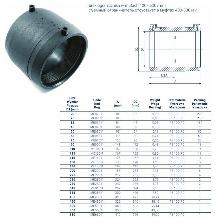 Электросварная муфта 140 мм sdr11 ПЭ 100 - фотография № 10