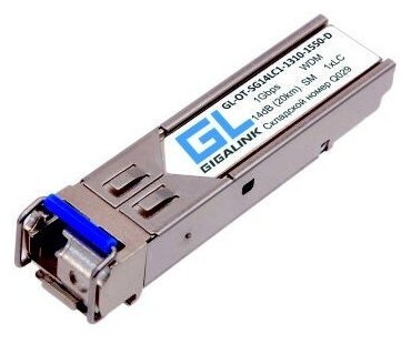 GIGALINK Сетевое оборудование GL-OT-SG14LC1-1310-1550-D Модуль SFP, WDM, 1Гбит c, одно волокно SM, LC, Tx:1310 Rx:1550 нм, 14 дБ, DDM до 20 км