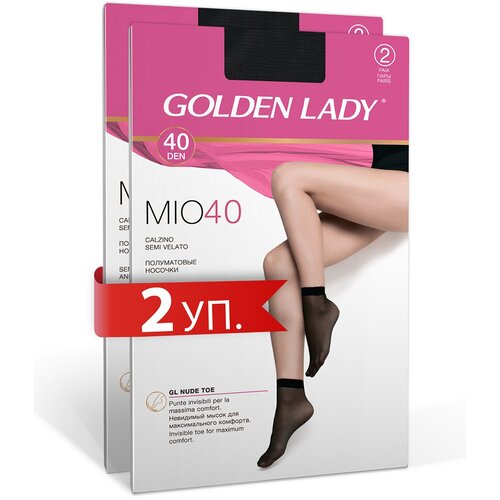 Носки Golden Lady, 40 den, 4 пары, размер 0 (one size) , черный гольфы golden lady 40 den 4 пары размер 0 one size