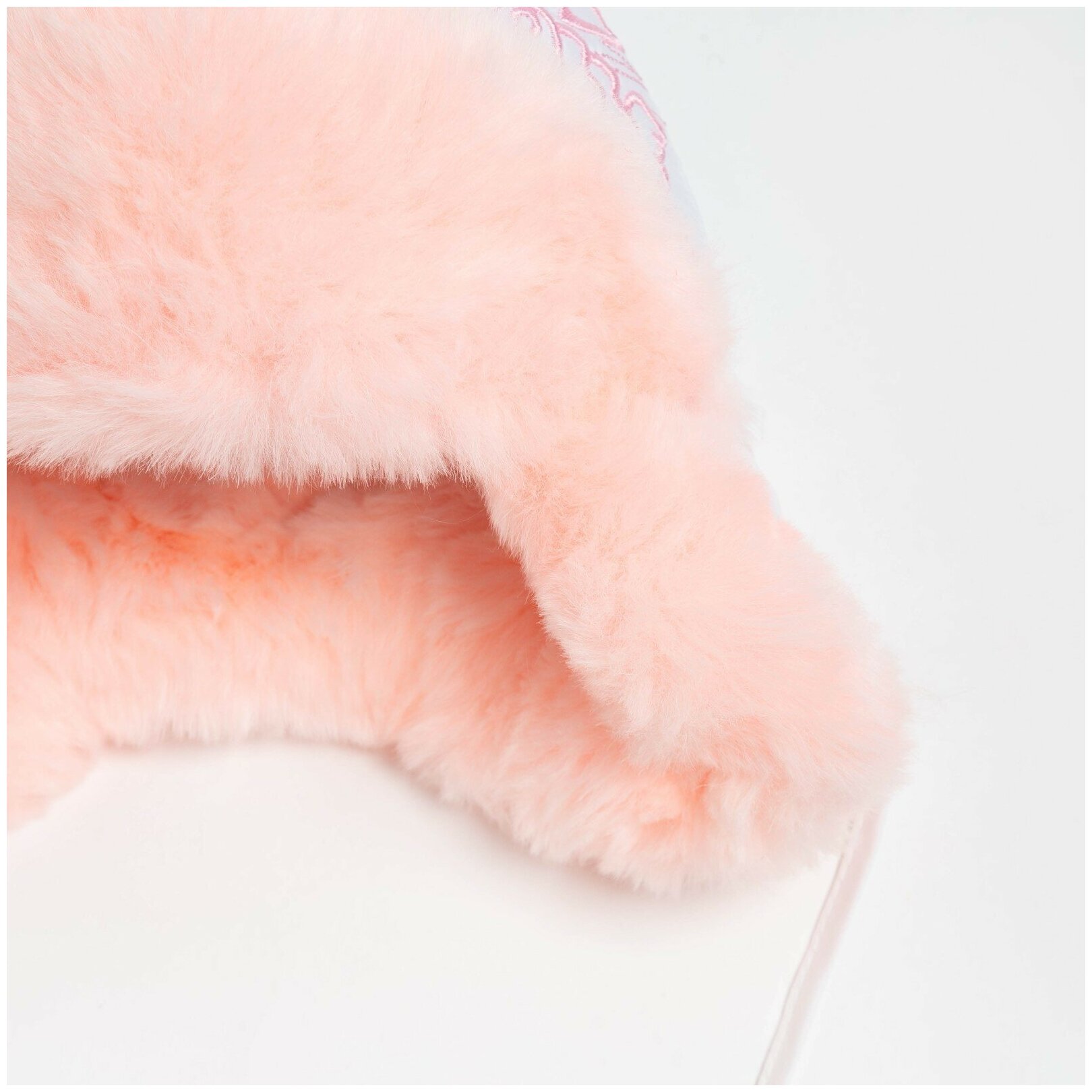 Шапка OLLE зимняя, размер 52, розовый, белый - фотография № 7