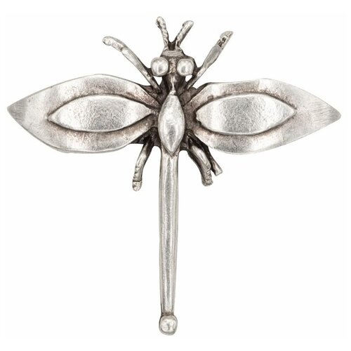 фото Брошь бижутерная стрекоза (замок-булавка, серебристый) 55921 otokodesign