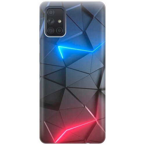 фото Ультратонкий силиконовый чехол-накладка для samsung galaxy a71 с принтом "графитовые грани" gosso