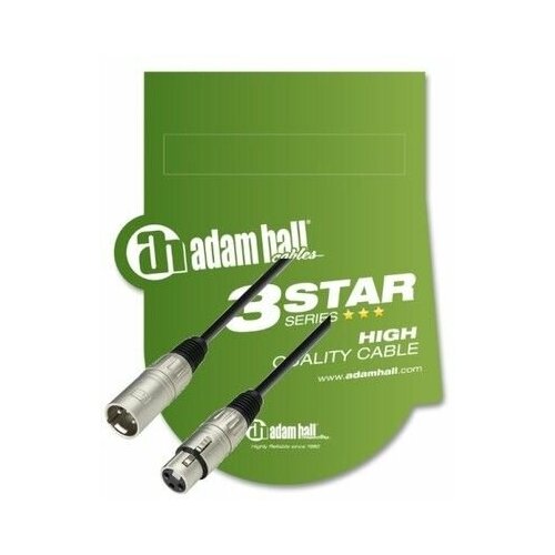 ADAM HALL K3MMF0300 микрофонный кабель 3Star XLR(F)-XLR(M) с разъёмами AH, 3 м.