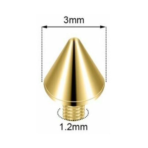 Пирсинг Микродермал, размер 3 мм, длина 0.3 см, 1 шт., золотой