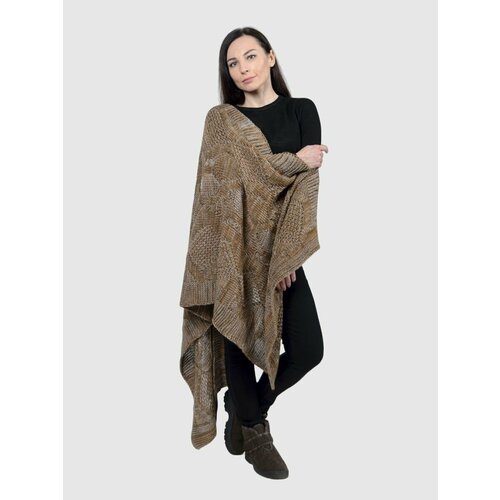 Плед - пончо шерстяной вязанный теплый из верблюжьей шерсти Размер 70 х 180 4400₽