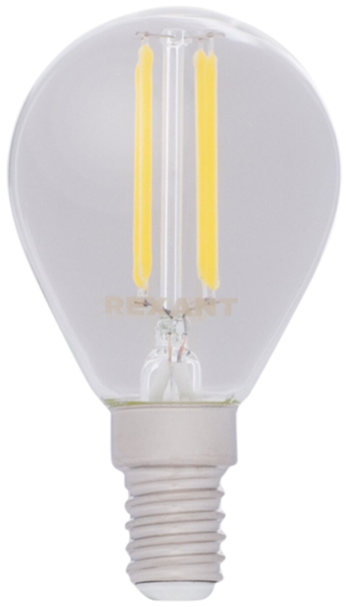 Лампа светодиодная REXANT 604-137, E14, G45, 9.5 Вт, 2400 К - фотография № 4