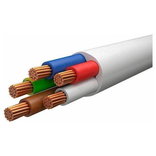 Провод ПВС 5х1,5 (бухта 100м) Б Поиск-1 (белый) (1242559845766) (ПОИСК-1)