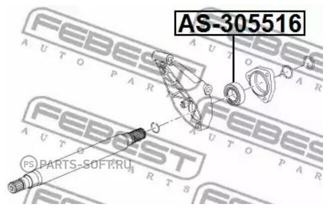 FEBEST AS305516 Подшипник приводного ваа 30x55x16.5