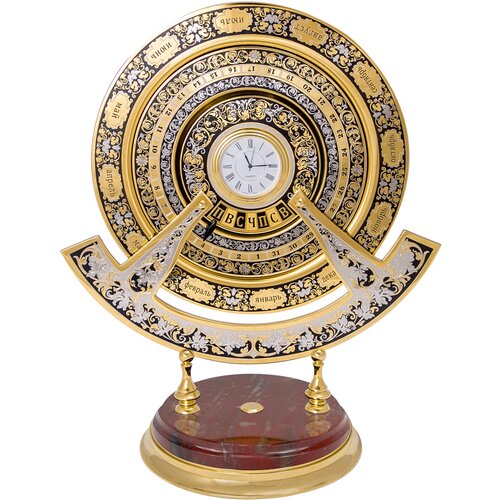 Сувенир Вечный календарь "Время бесценно" (основание яшма) Златоуст