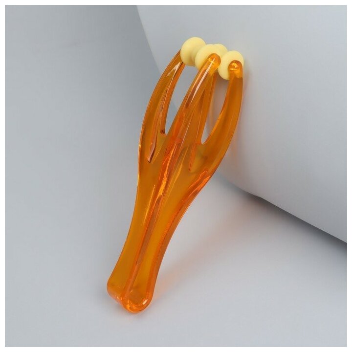 Массажёр для пальцев рук, 15 × 3,8 × 3,8 см, 2 ролика, цвет оранжевый - фотография № 1