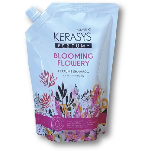 Aekyung Kerasys Parfumed Blooming  & Flowery Шампунь для волос парфюмированный Флер 500 мл в мягкой упаковке