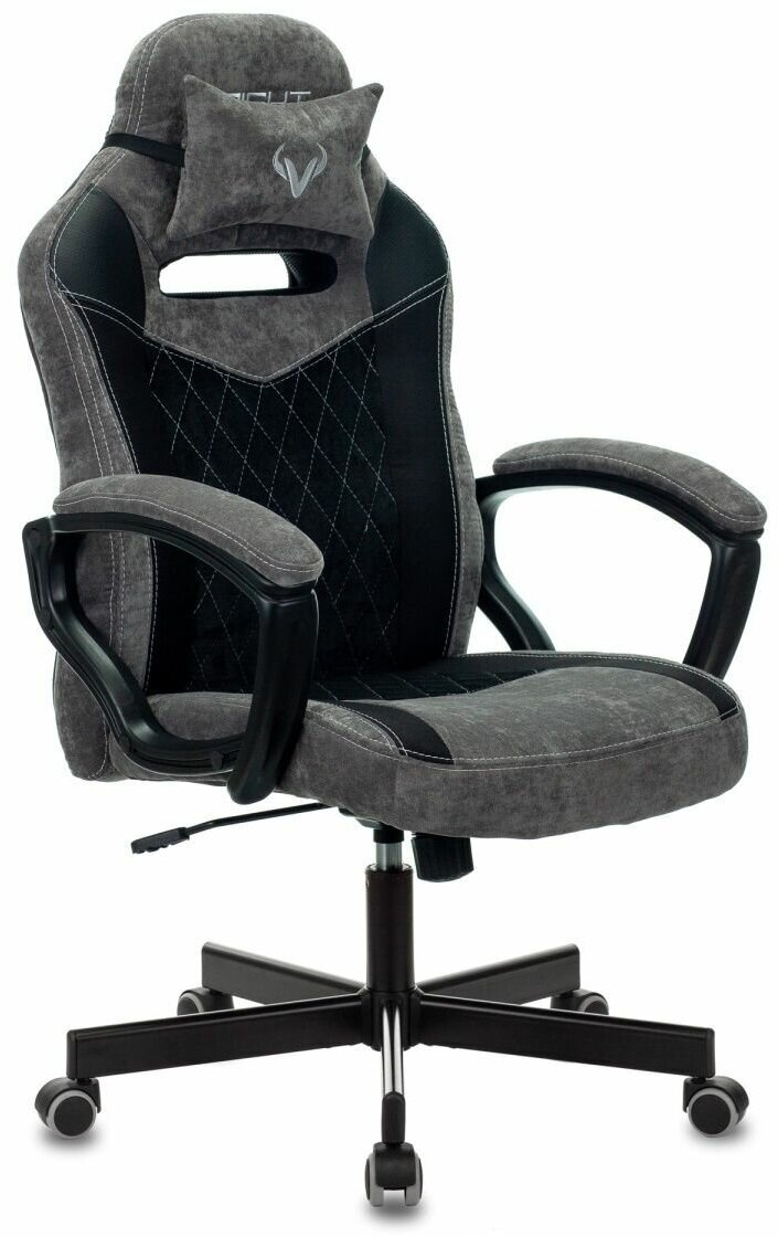 Кресло игровое Zombie VIKING 6 KNIGHT Fabric серый/черный с подголов. крестовина металл VIKING 6 KNIGHT B