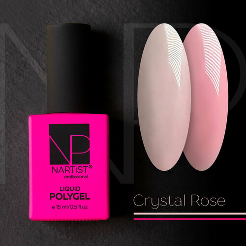 nartist polygel liquid shimmer light rose 15 ml Nartist Polygel Liquid CRYSTAL ROSE 15 ml