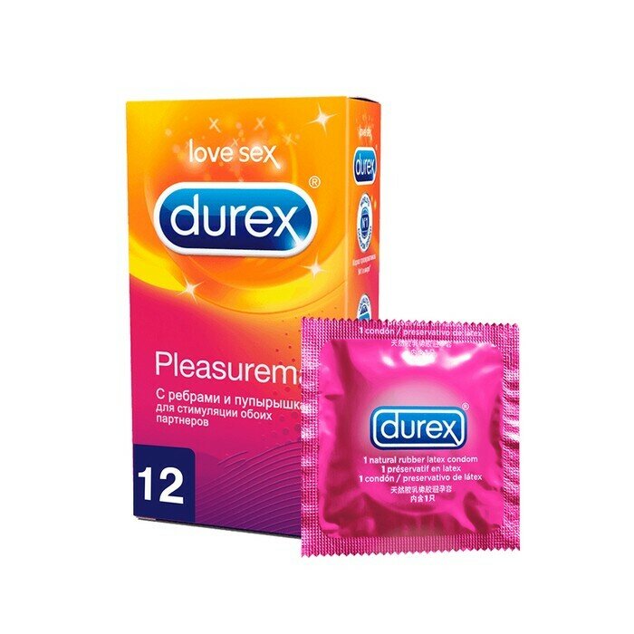 Durex Pleasuremax Презервативы рельефные с ребрами и пупырышками 12 шт