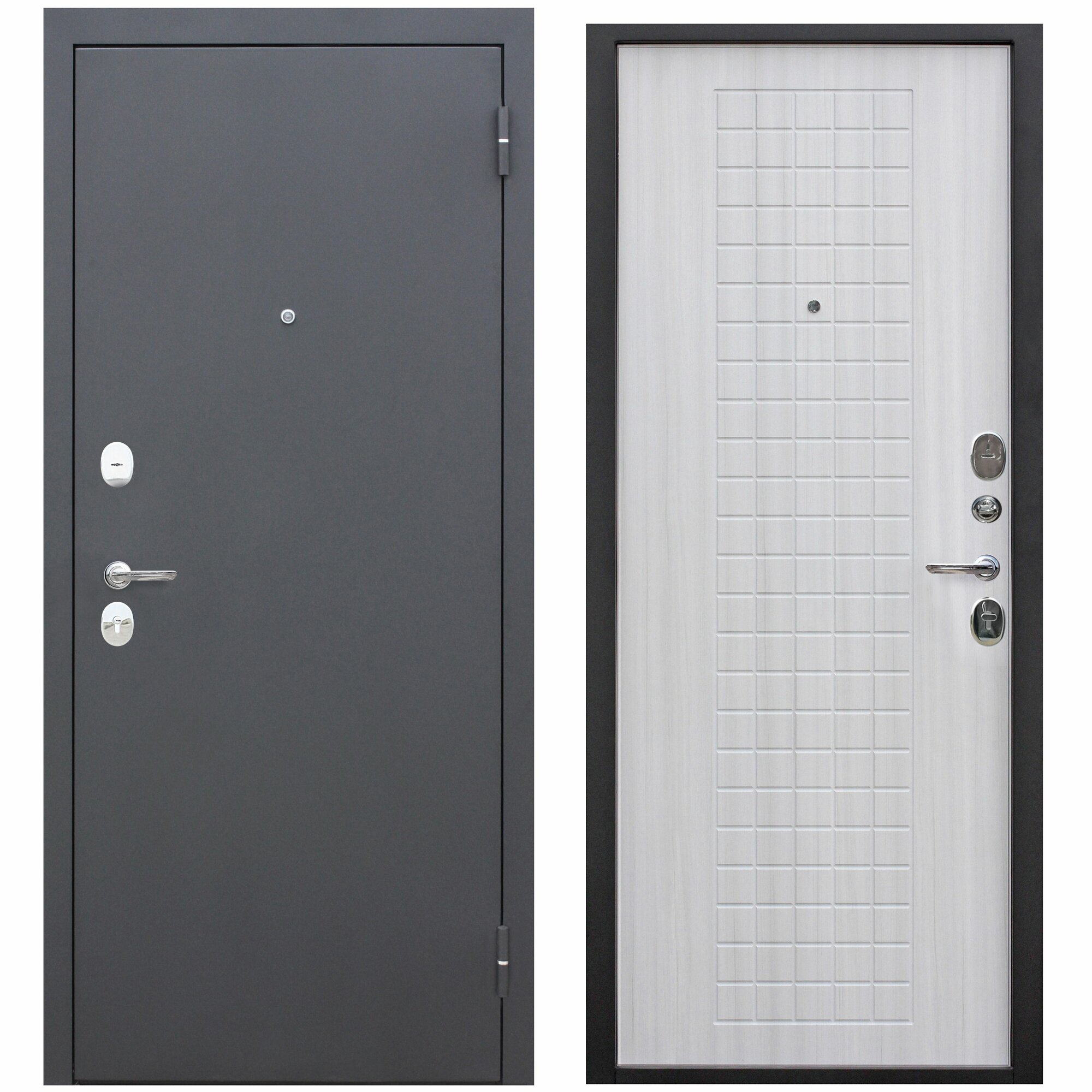Дверь входная металлическая Foreman Ф-8 2050х960 Правая Black silk - Дуб Белый тепло-шумоизоляция антикоррозийная защита для квартиры и дома УТ-00082816