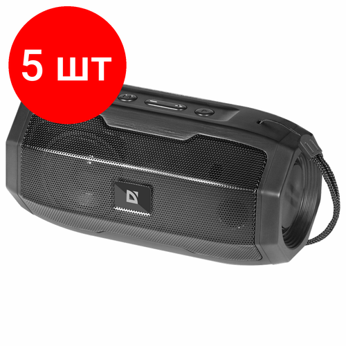 Комплект 5 шт, Портативная колонка DEFENDER G36, 5Вт, Bluetooth, FM-тюнер, USB, черная, 65036