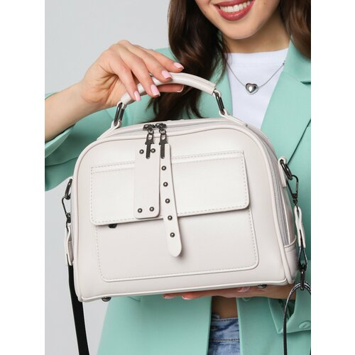 Сумка кросс-боди BORSIKA, фактура гладкая, бежевый