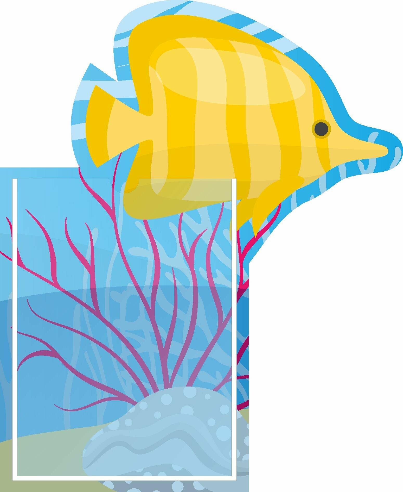 Информационный стенд "Жёлтая рыбка" карман А4 (410х500мм)