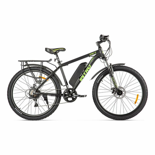 Электровелосипед Intro Sport XT (Черно-зеленый) 2024