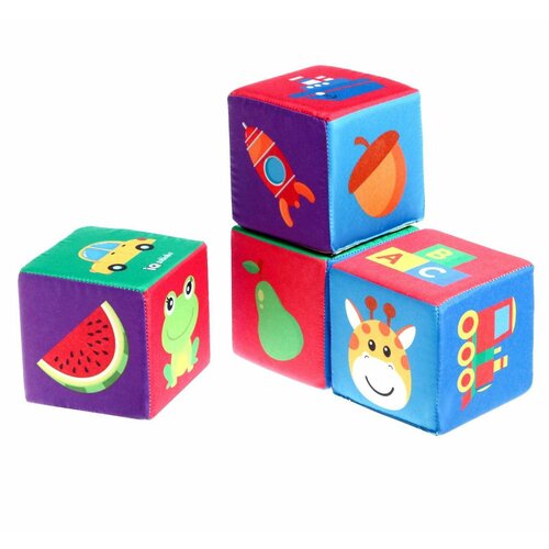 Игрушка мягконабивная Кубики Предметы 4шт 10 10 см 650₽