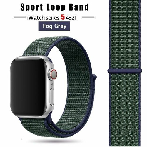 фото Нейлоновый ремешок для apple watch 42 / 44 / 45 / ultra 49 mm sport loop dark blue modmac