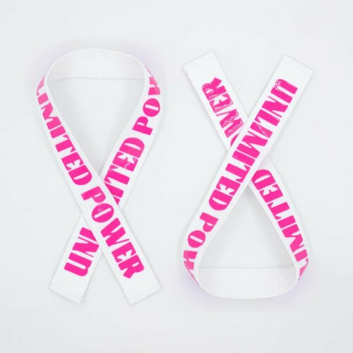 Лямки Unlimited Power, для тяги, тяжелоатлетические, 65см, , бело-розовые