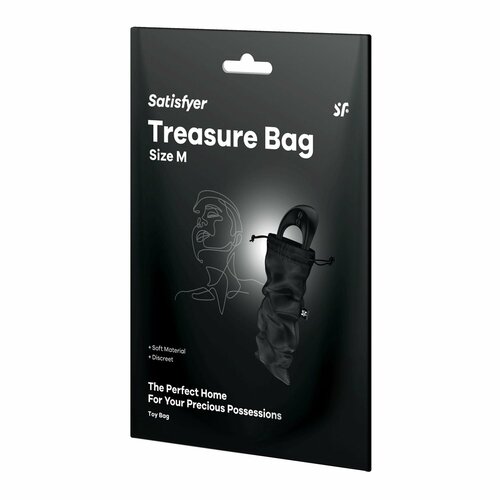 Черный мешочек для хранения игрушек Treasure Bag M секс игрушки satisfyer вибростимулятор curvy trinity 3