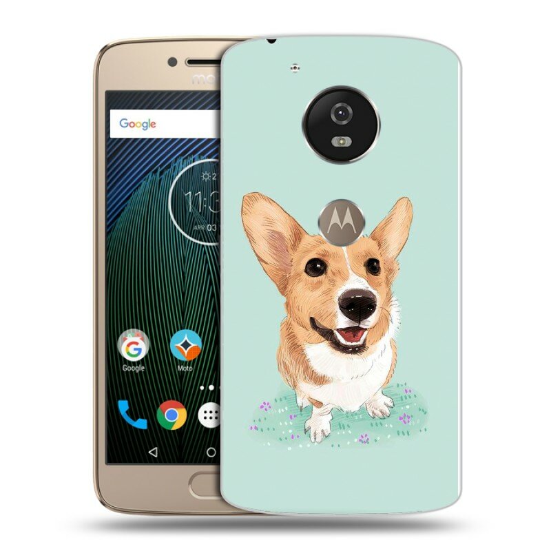 Дизайнерский силиконовый чехол для Моторола Мото Ж5с / Motorola Moto G5s Корги