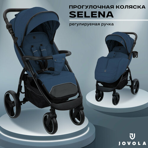 фото Прогулочная коляска jovola selena, всесезонная, синяя