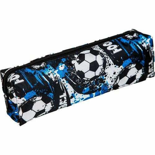 Пенал школьный объемный 1 отделение на молнии Attomex Football 200х70х35мм текстильный прямоугольный 320₽