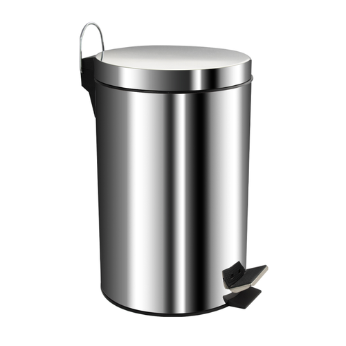 Ведро 12 л круглое с педалью из нержавеющей стали марки 410 хромированное 3654₽