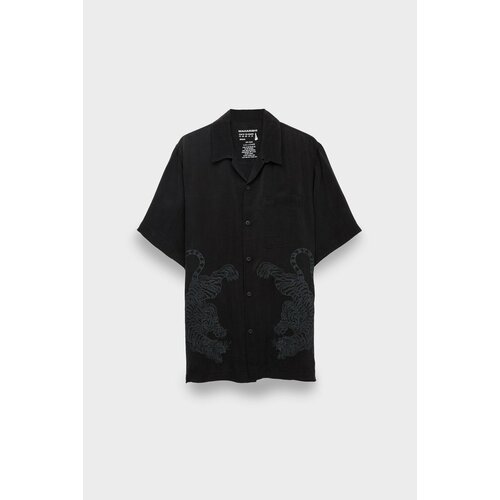 фото Рубашка maharishi, 5100 take tora summer shirt, размер 50, черный