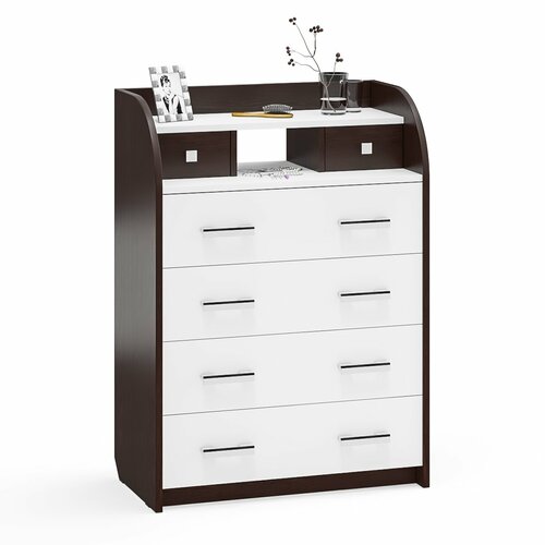 Комод Мебельный Двор К6 6 ящиков цвет венгебелый шагрень ШхГхВ 80х43х110 см 12738₽