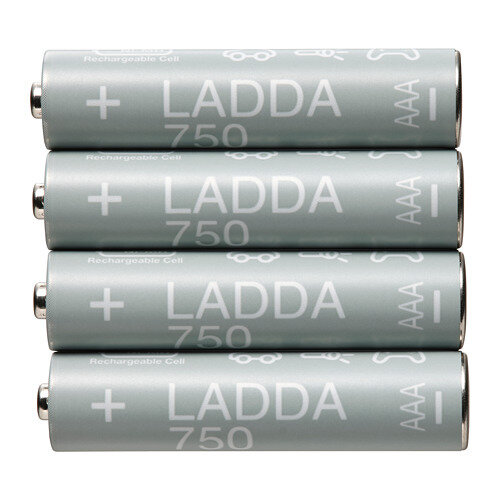 Аккумуляторные батарейки IKEA LADDA 750 mAh AAA, 4 шт