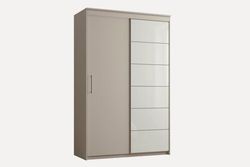 Изображение товара Шкаф-купе "Арманд 2" 140-45-240 кашемир и оракал белый 010М ручка рейлинг хром матовая наполнение платье-белье и ящики