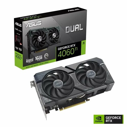 Видеокарта ASUS DUAL GeForce RTX 4060 Ti Advanced Edition 16 ГБ GDDR6 90YV0JH7-M0NA00 66140₽