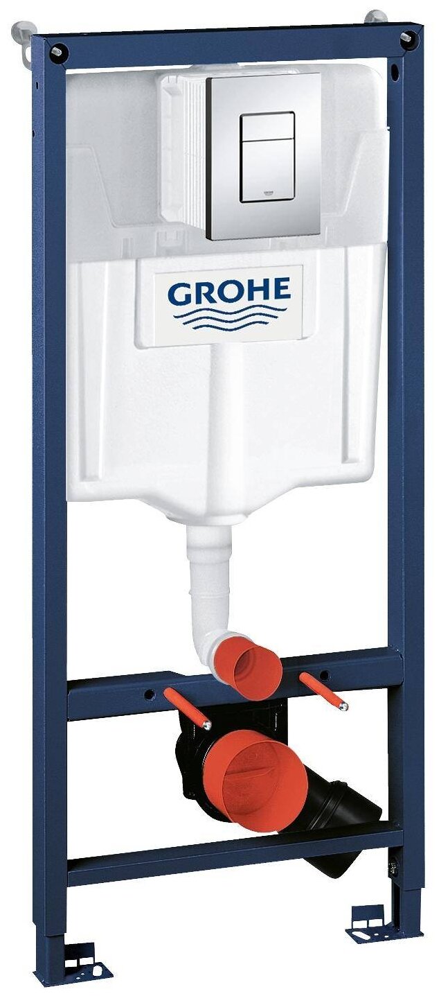 38772001 Rapid SL 3-1 Инсталляция для подвесного унитаза (GROHE) квадратная кнопка