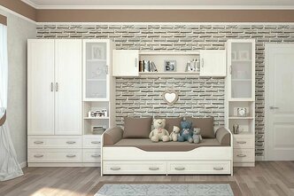 Молодежная Колибри Рамка набор 5, ширина 375см, комплект мебели, в детскую, в подростковую, шкаф, кровать