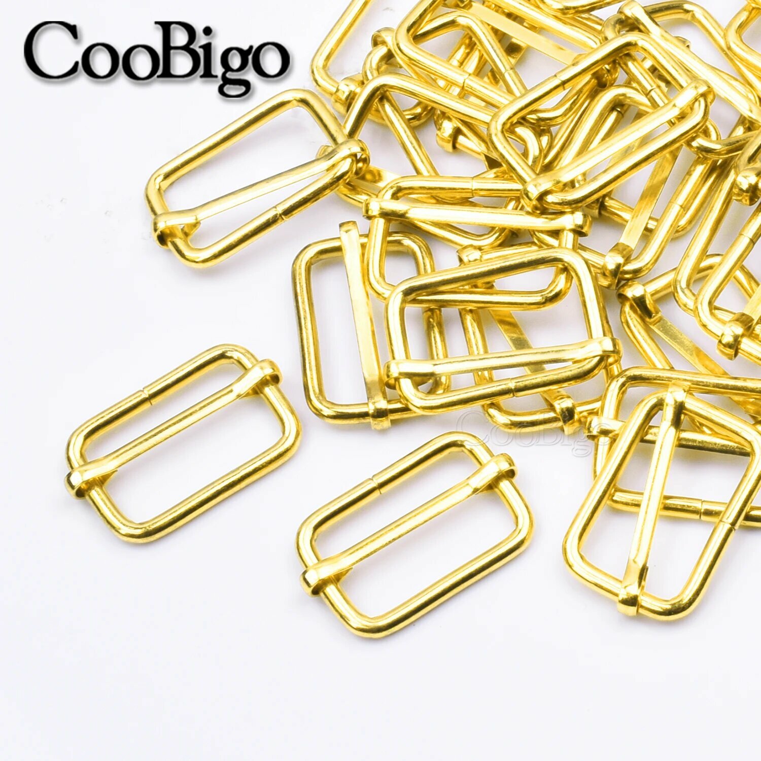 10 шт. металлические три-слайды CooBigo для ремней сумок Webbing Size 25mm Gold