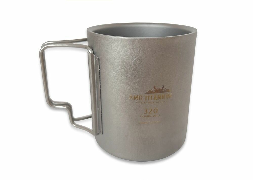 Термокружка со складными ручками AMG titanium Double Cup 340мл